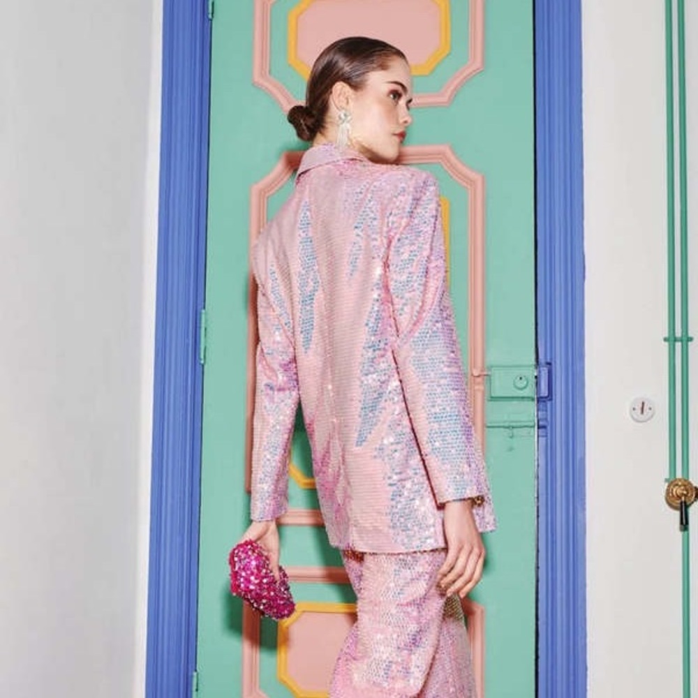 Celia B Pink Sequin Kimbazi Blazer - Picture 3 of 5